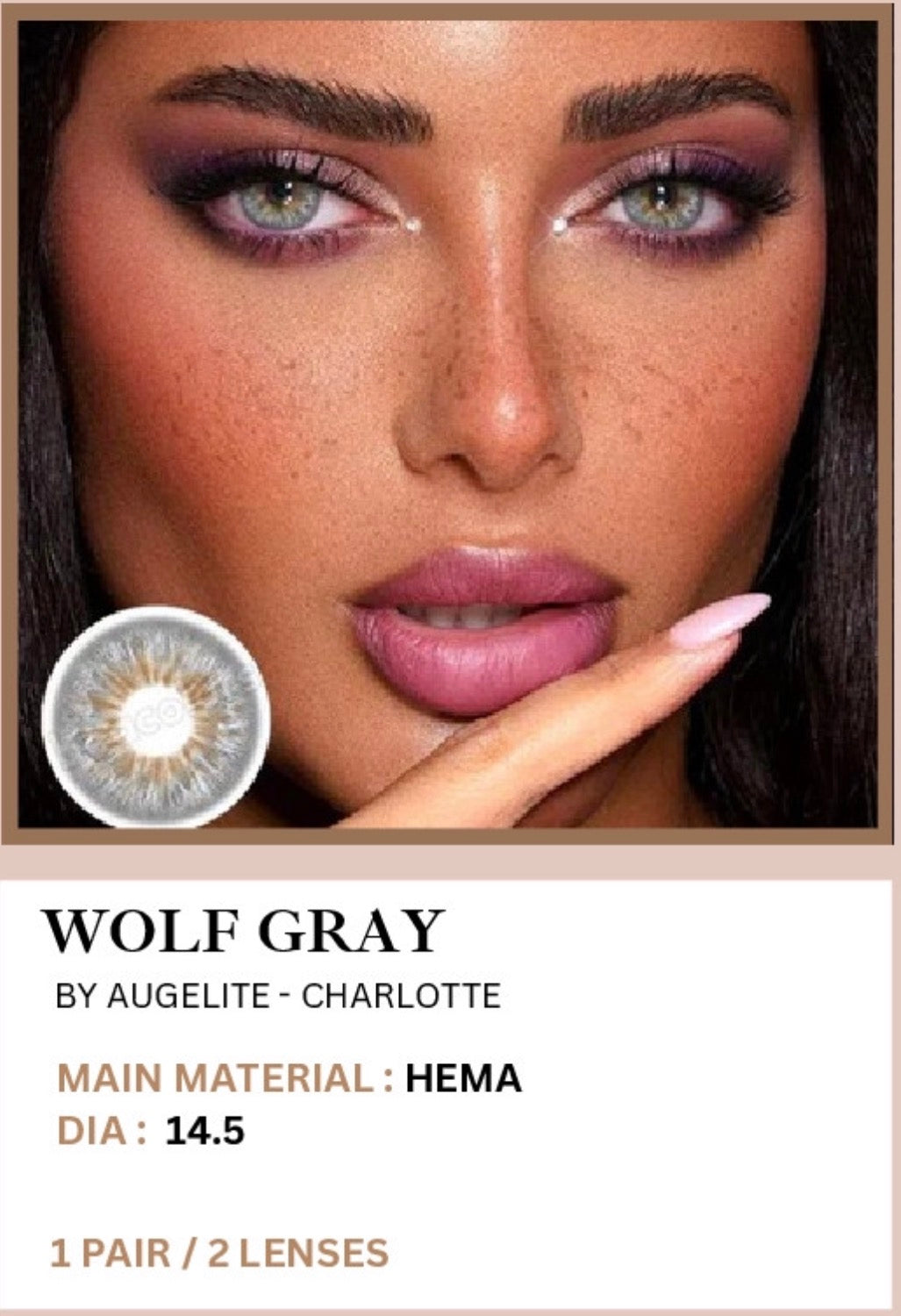 Lente me ngjyre - Wolf Gray